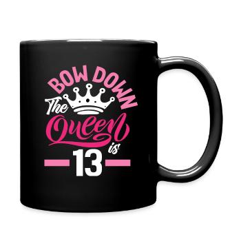13th Birthday The Queen Turns 13 - Full Colour Mug - black - Right