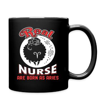 Aries Real Nurse Are Born As Aries - Full Colour Mug - black - Right