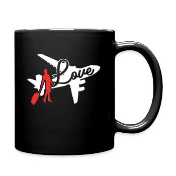 Flight Attendant Love Flight Attendant - Full Colour Mug - black - Right