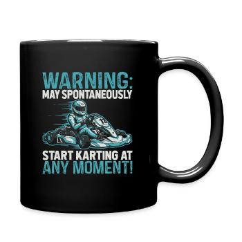 Warning: May spontaneously start karting at any - Full Colour Mug - black - Right