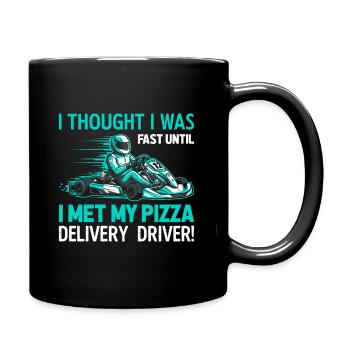 Je pensais que j’étais rapide jusqu’à ce que je rencontre ma livraison de pizza - Mug uni - noir - Droite