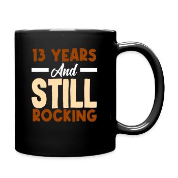 13th birthday and still rocking - Full Colour Mug - black - Right