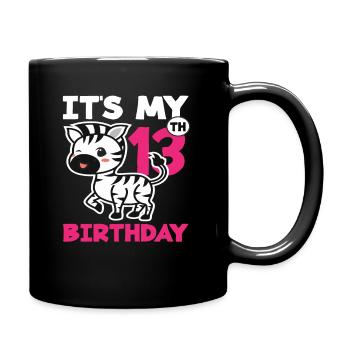 C'est mon 13ème anniversaire Zebra - Mug uni - noir - Droite