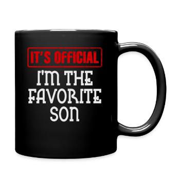 C'est officiel, je suis le fils préféré - Mug uni - noir - Droite