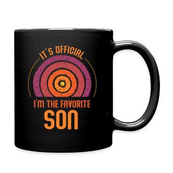 C'est officiel, je suis le fils préféré - Mug uni - noir - Droite