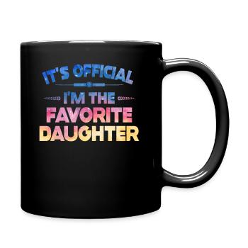 C'est officiel, je suis la fille préférée - Mug uni - noir - Droite