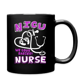 Nicu Nurse We Love Babies - Full Colour Mug - black - Right