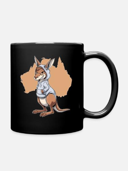 Kangaroo Känguru exotische Tiere Australien - Tasse einfarbig - Schwarz
