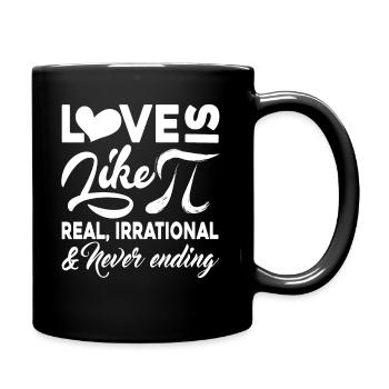 Pi Day Love Is Like Pi Never Ending - Full Colour Mug - black - Right