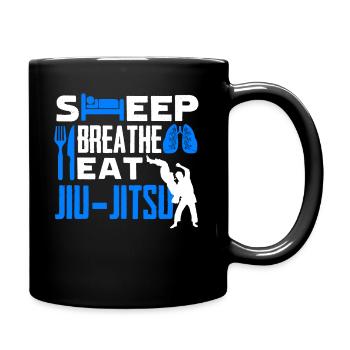 Jiu Jitsu Sleep Eat Jiu Jitsu - Full Colour Mug - black - Right