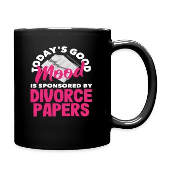 La Bonne Humeur du jour sponsorisée par Divorce - Mug uni - noir - Droite
