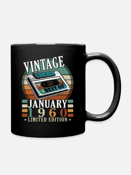 1960 Januar 1960 Jubiläum Januar 1960 - Tasse einfarbig - Schwarz