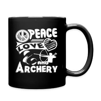 Archery Peace Love Archery - Full Colour Mug - black - Right