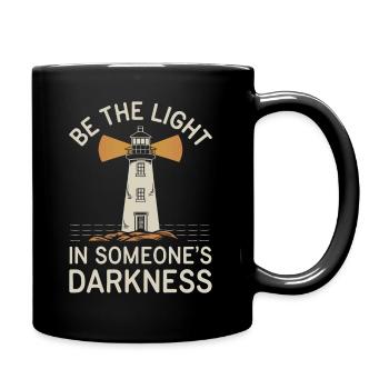 Leuchtturm motivierende Spruch - Positives Denken - Tasse einfarbig - Schwarz - Rechts