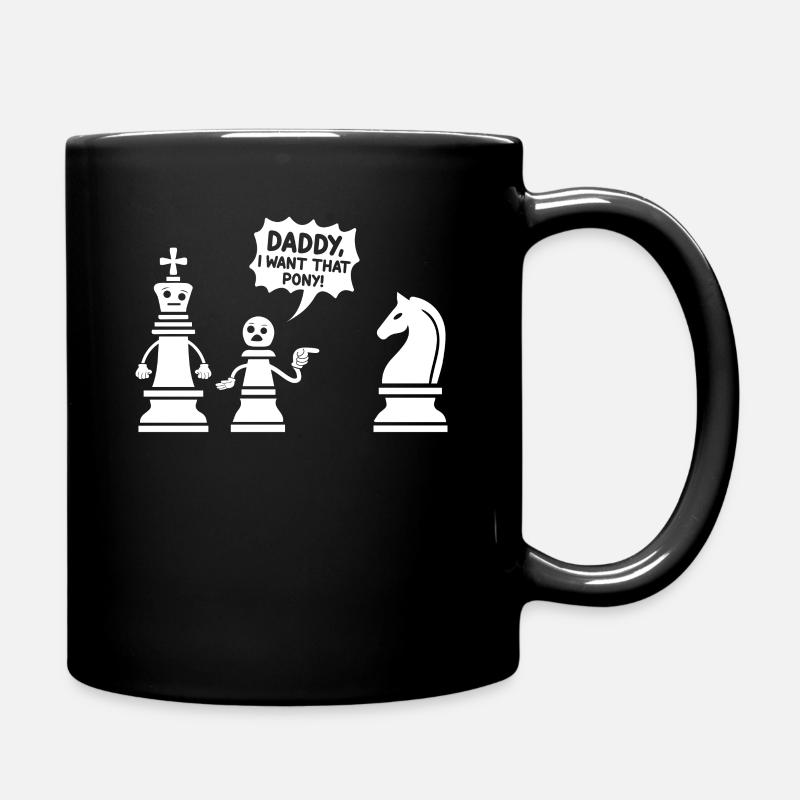 Chess Meme Papa, je veux ce poney - Mug uni - noir