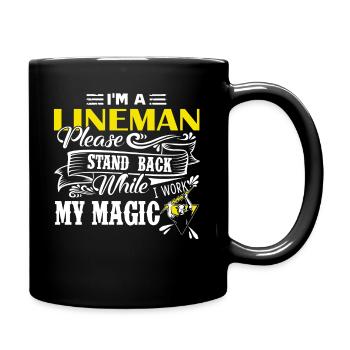 Lineman I Am A Lineman - Full Colour Mug - black - Right