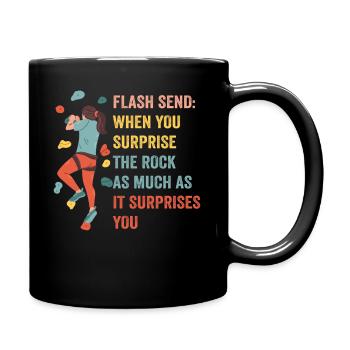 Boulderer Flash Send Bouldern - Tasse einfarbig - Schwarz - Rechts