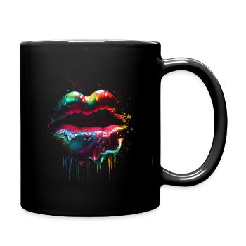 Kiss - Tasse einfarbig - Schwarz - Rechts