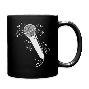 Microphone Poetry Slam Podcast Singer - Full Colour Mug - black - Right