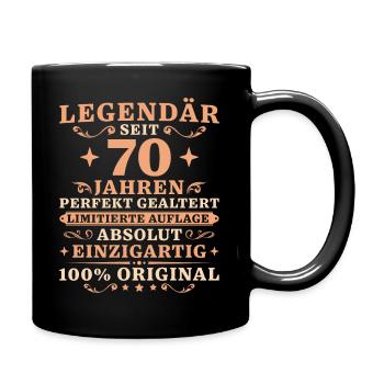 70 Jahre Legendär Vintage 70. Geburtstag - Tasse einfarbig - Schwarz - Rechts