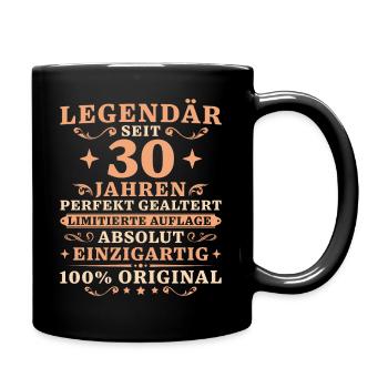 30 Jahre Legendär Vintage 30. Geburtstag - Tasse einfarbig - Schwarz - Rechts