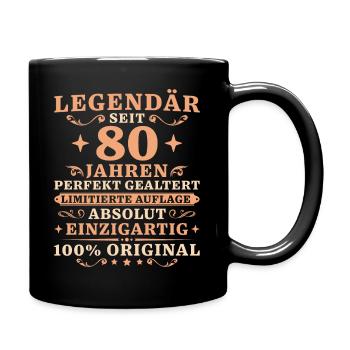 80 Jahre Legendär Vintage 80. Geburtstag - Tasse einfarbig - Schwarz - Rechts