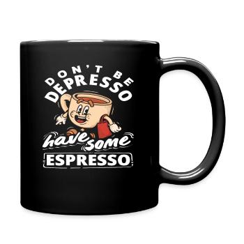 Coffee Lovers Not Depresso But Espresso - Full Colour Mug - black - Right