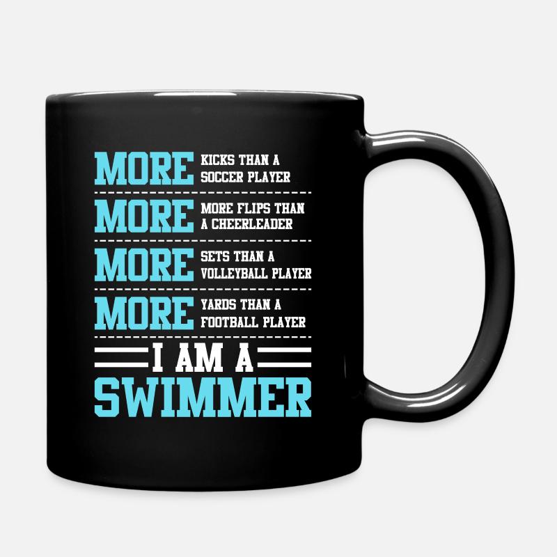 Schwimmer Spruch Schwimmen Lustiger Schwimmer - Tasse einfarbig - Schwarz