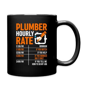Plombier drôle taux horaire bricoleur plombier - Mug uni - noir - Droite