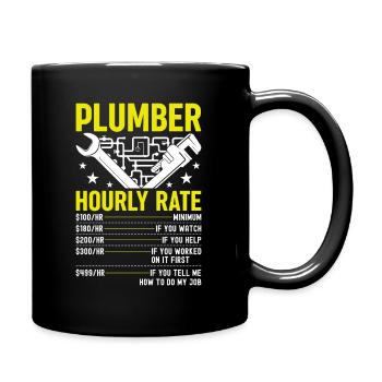 Plombier drôle taux horaire bricoleur plombier - Mug uni - noir - Droite
