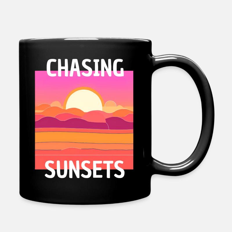SUNSET DESIGN - Full Colour Mug - black