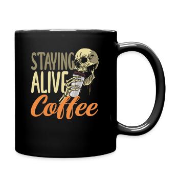 Le squelette des amateurs de café reste éveillé - Mug uni - noir - Droite