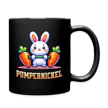 Lustiges Workout Kaninchen Fitness Gym Geschenk - Tasse einfarbig - Schwarz - Rechts