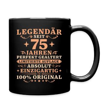 75 Jahre Legendär Vintage 75. Geburtstag - Tasse einfarbig - Schwarz - Rechts
