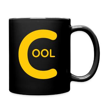Cool T shirt with the yellow inscription Cool - Full Colour Mug - black - Right