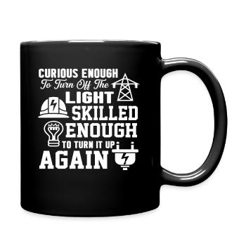 Lineman Skilled Enough To Turn Up The Light - Full Colour Mug - black - Right