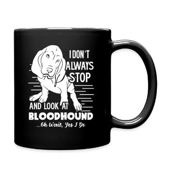 Look At Bloodhound Dog - Full Colour Mug - black - Right