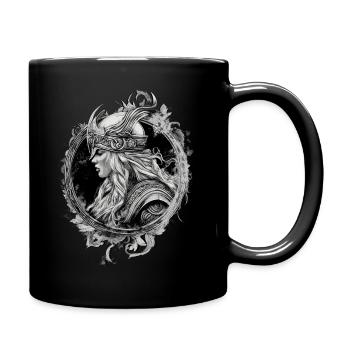 Viking Teutonic Warrior Shieldmaiden Vikings - Full Colour Mug - black - Right