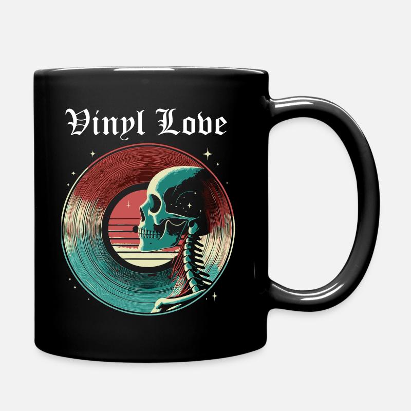 Retro-Vinyl-Liebe - Tasse einfarbig - Schwarz