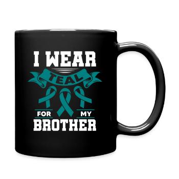 I Wear Teal For My Brother Addiction Recovery - Tasse einfarbig - Schwarz - Rechts