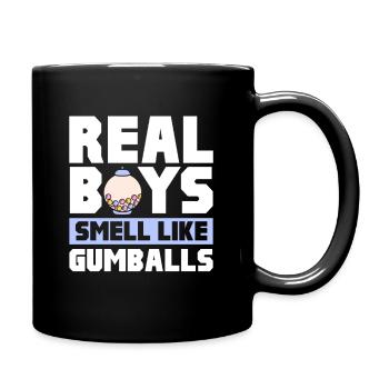 Real Boys Smell Like Gumballs Retro Chewing Gum - Tasse einfarbig - Schwarz - Rechts