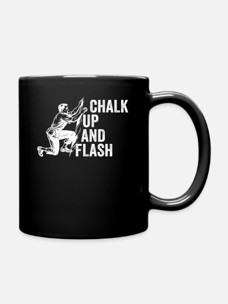 Boulderer Chalk Up Und Flash Bouldering - Tasse einfarbig - Schwarz