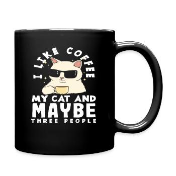 Chat amateur de café et peut-être trois - Mug uni - noir - Droite