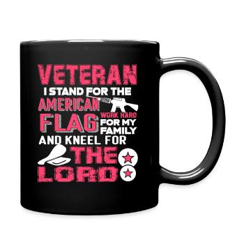 Veteran I Stand For The American Flag - Full Colour Mug - black - Right