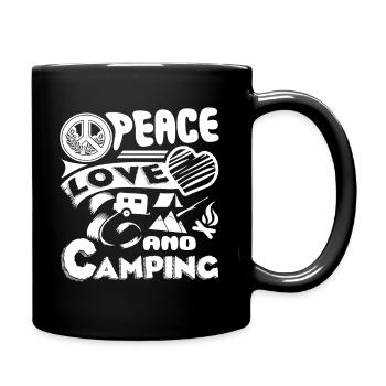 Camping Peace Love Camping - Full Colour Mug - black - Right