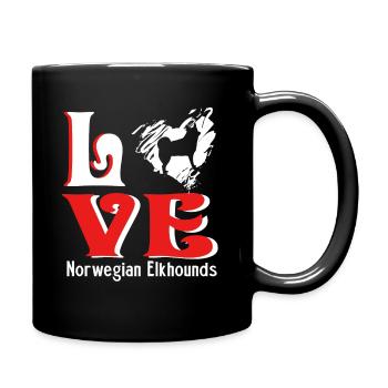 Love Norwegian Elkhound - Full Colour Mug - black - Right