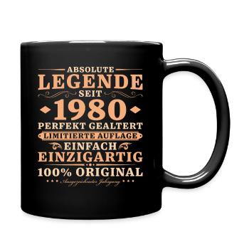 1980 Jahrgang Perfekt Gealtert Vintage Geburtstag - Tasse einfarbig - Schwarz - Rechts