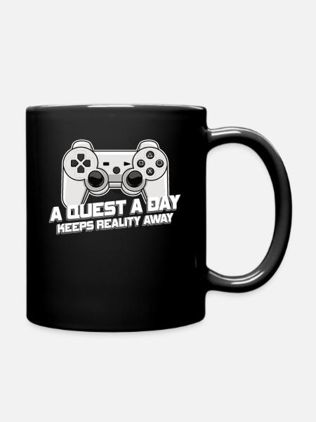 Gamer A Quest A Day Spielen - Tasse einfarbig - Schwarz
