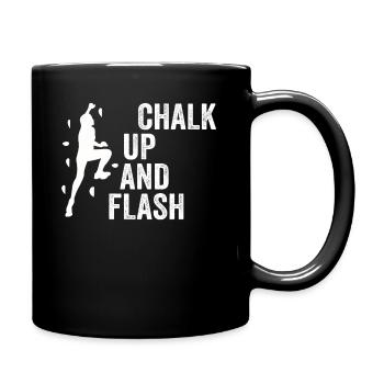 Boulderer Chalk Up Und Flash Bouldering - Tasse einfarbig - Schwarz - Rechts