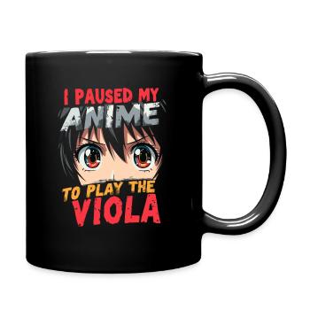 Bratsche Viola Bratschist Paused Anime Comic Art - Tasse einfarbig - Schwarz - Rechts